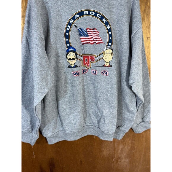 Vintage Bob & Tom WFBQ Q95 Radio‎ USA Rocks Crewneck Sweater Logo Athletic XL - Picture 3 of 9